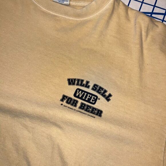 Crazy Shirts T-Shirt Beer Dyed Graphic SELL WIFE FOR BEER Hawaii Humor NEW XXL - Picture 5 of 6